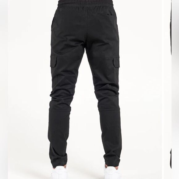 B33 INSPIRED MENS BLACK LYNDON CARGO JOGGER 30x32 - Picture 2 of 16